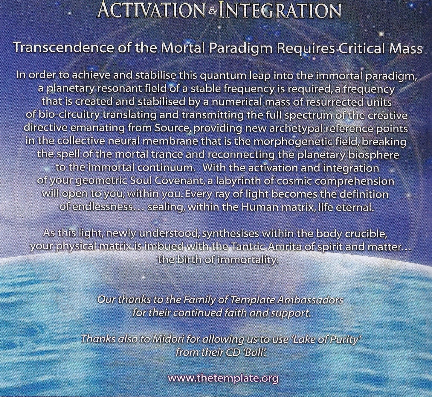 Ref.CD0002 - "The Template - Activation & Integration"