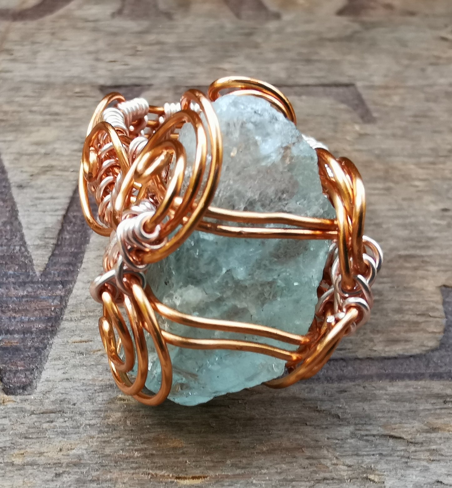 Ref.RG0122 - Wire Wrap Aquamarine