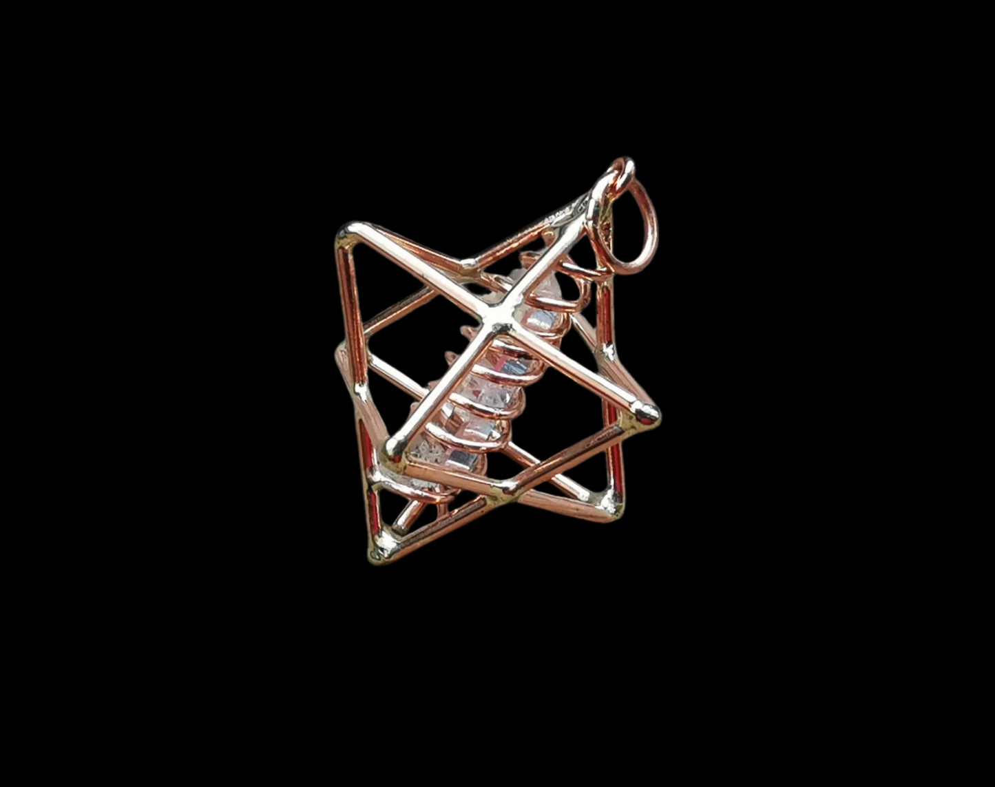 Ref.SP0191 - Star Tetrahedron w/quartz in DNA double helix