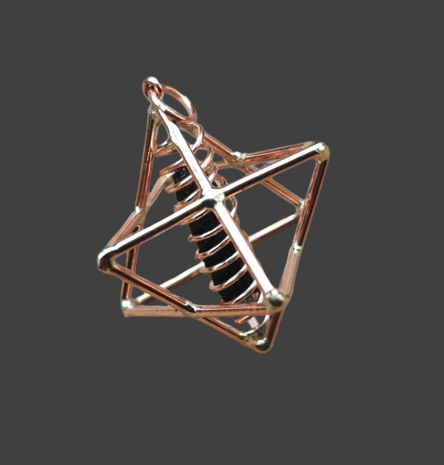 Ref.SP0281 - Star Tetrahedron w/gemstone in dna helix