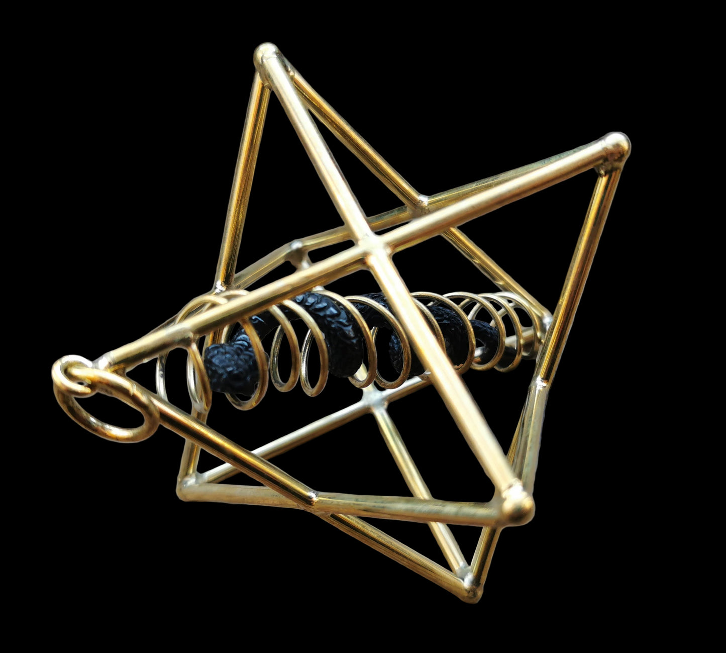 Ref.ST0082 - Star Tetrahedron w/dna helix & wood snake