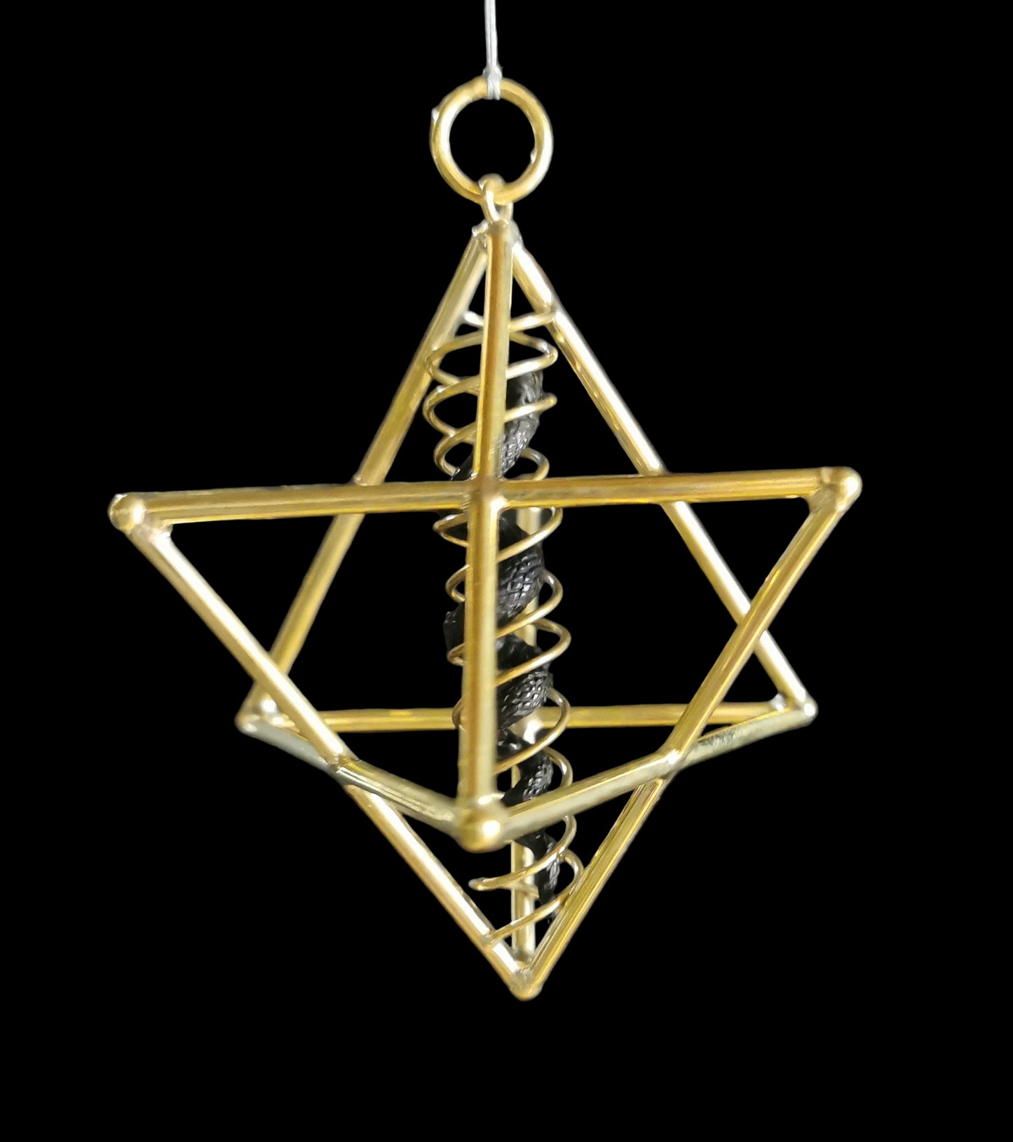 Ref.ST0082 - Star Tetrahedron w/dna helix & wood snake
