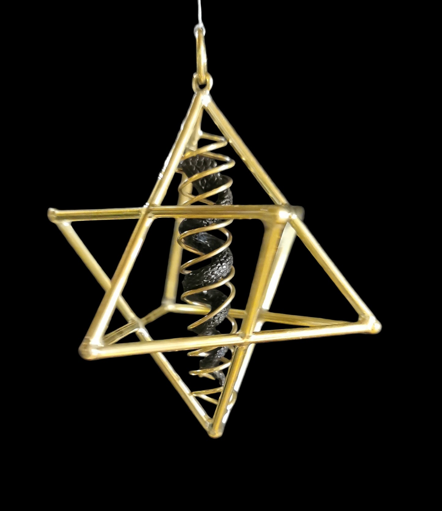 Ref.ST0082 - Star Tetrahedron w/dna helix & wood snake