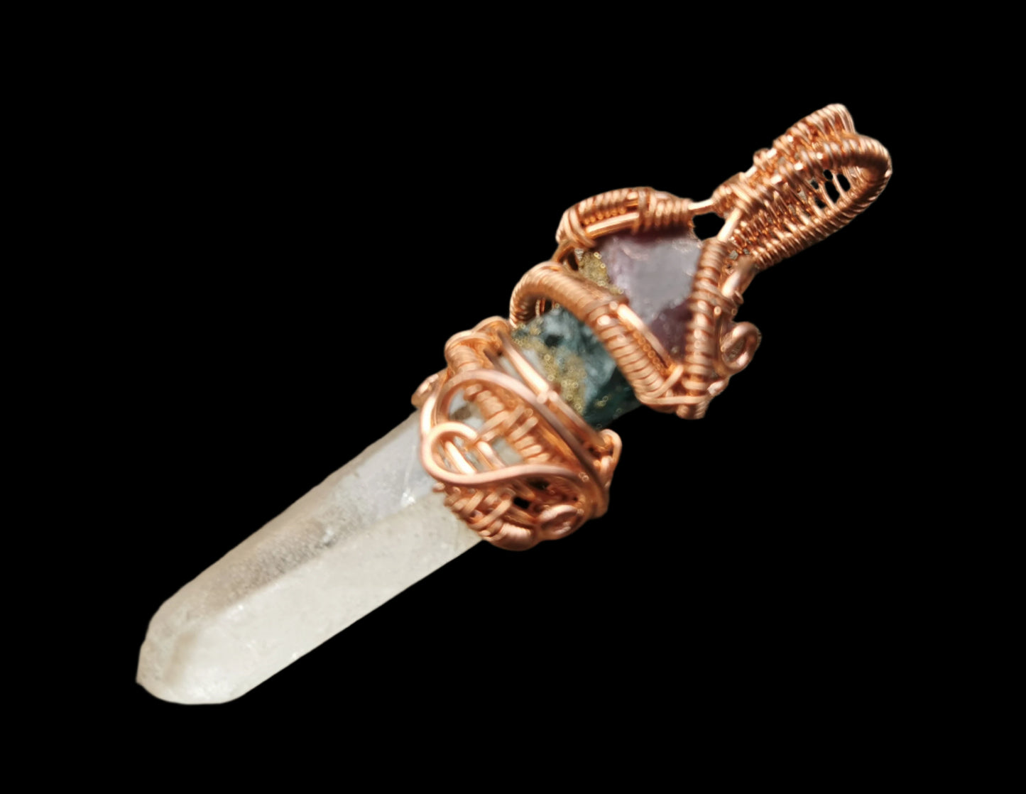 Ref.WW0081 - Amethyst/tourmaline/laser quartz