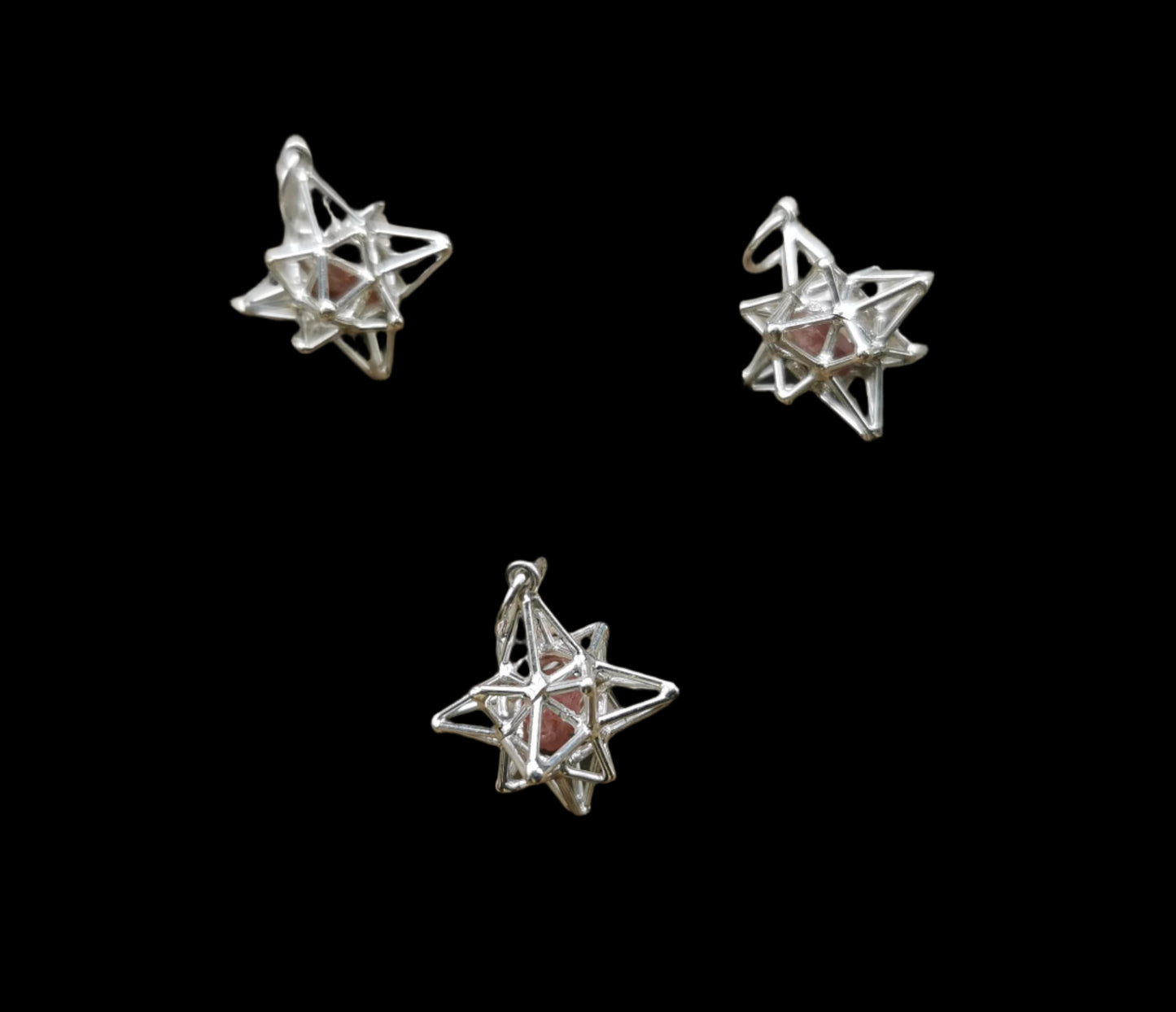 Ref.SP0226 - Heart Star w/ gemstone [pink tourmaline]