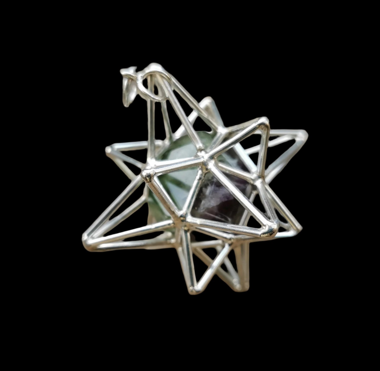 Ref.SP0256 - Heart Star w/ gemstone [fluorite]