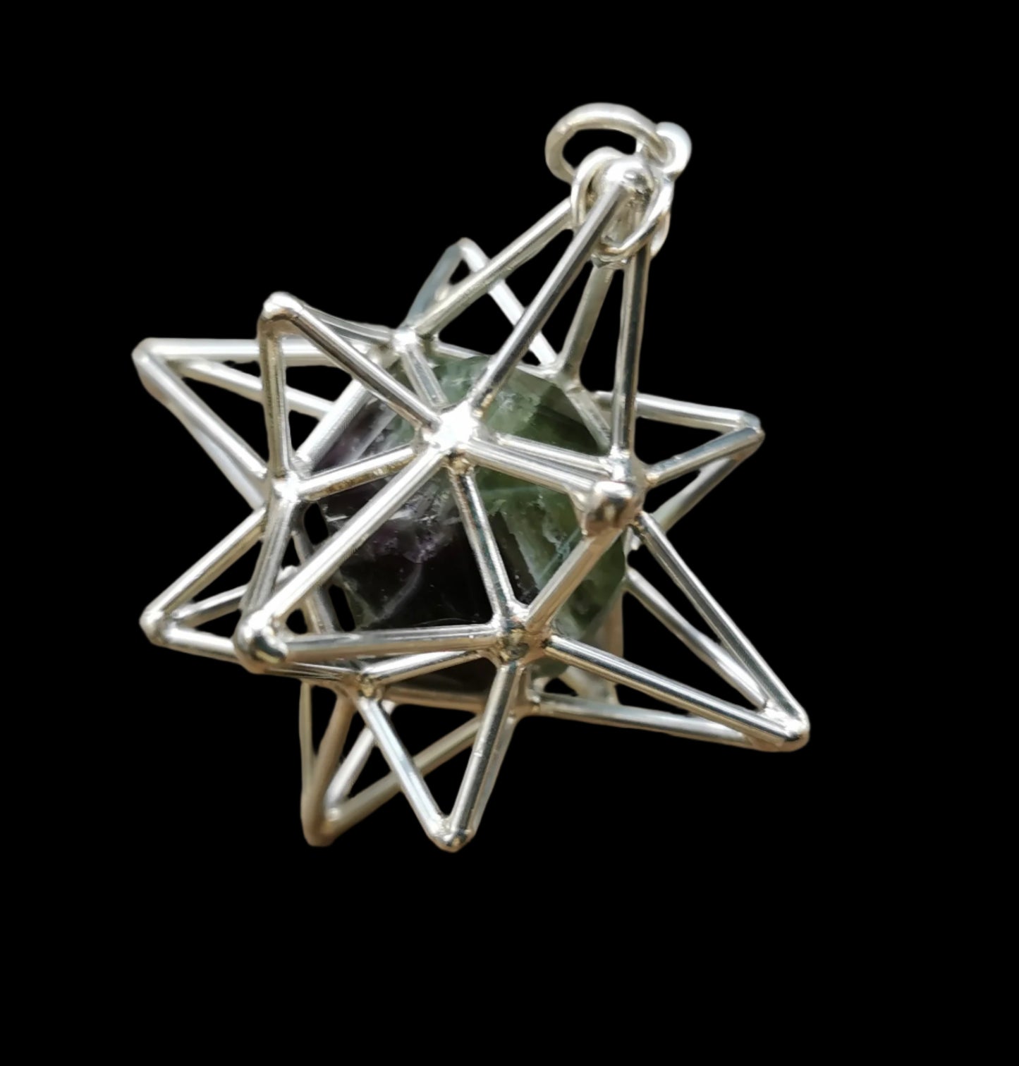 Ref.SP0256 - Heart Star w/ gemstone [fluorite]