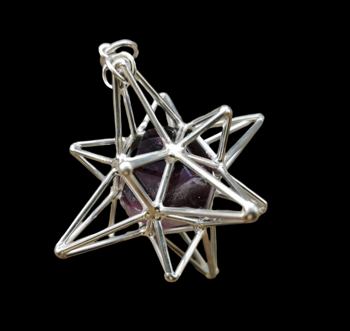 Ref.SP0256 - Heart Star w/ gemstone [fluorite]