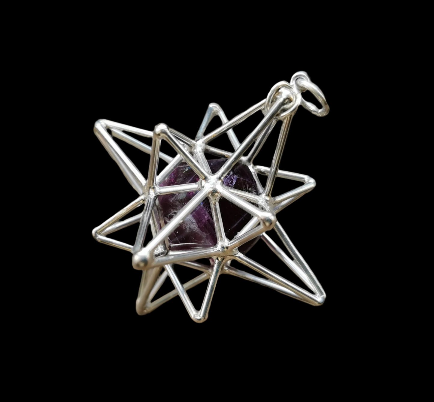 Ref.SP0256 - Heart Star w/ gemstone [fluorite]