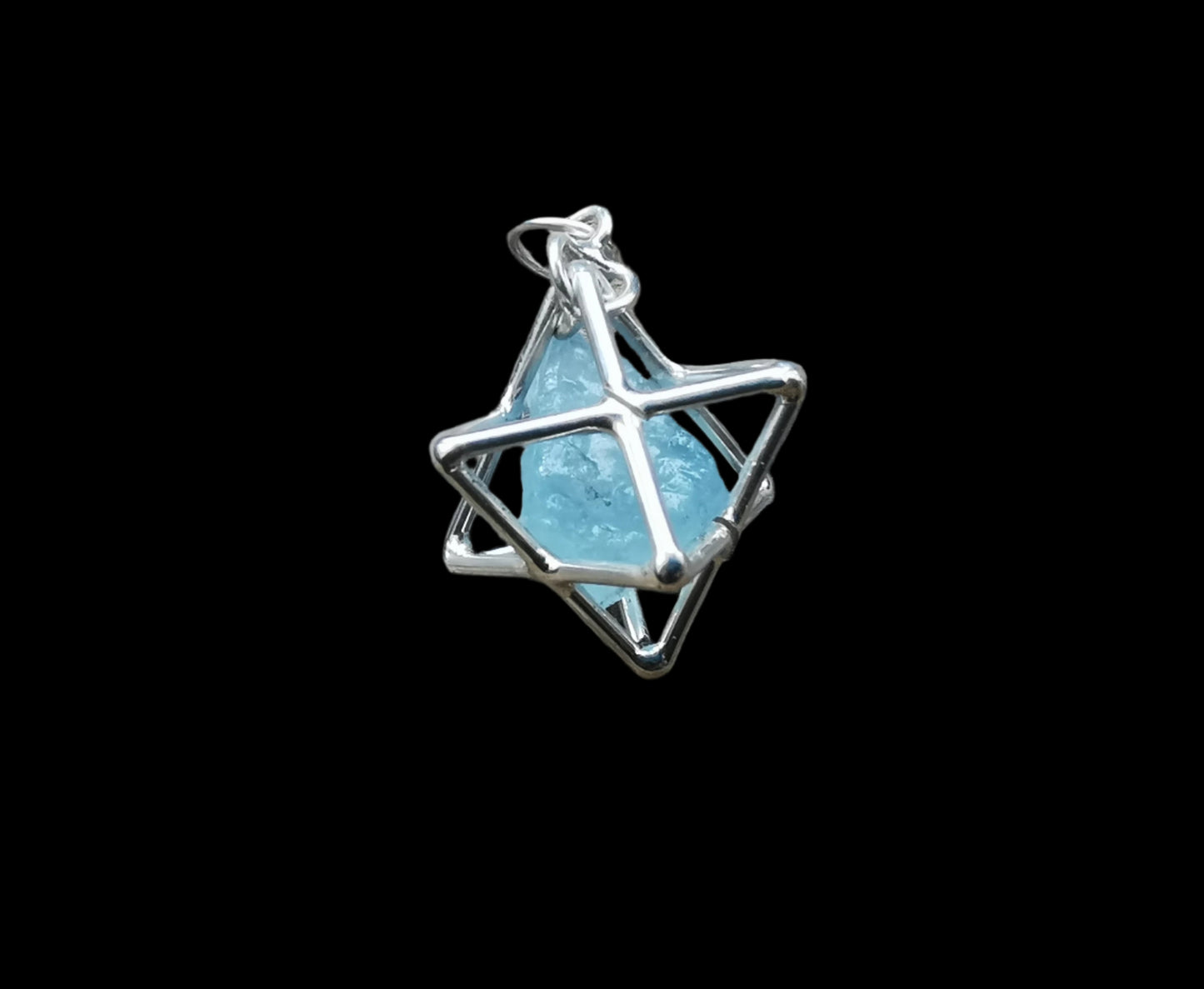 Ref.SP0283 - Star Tetrahedron w/ crystal [aquamarine]