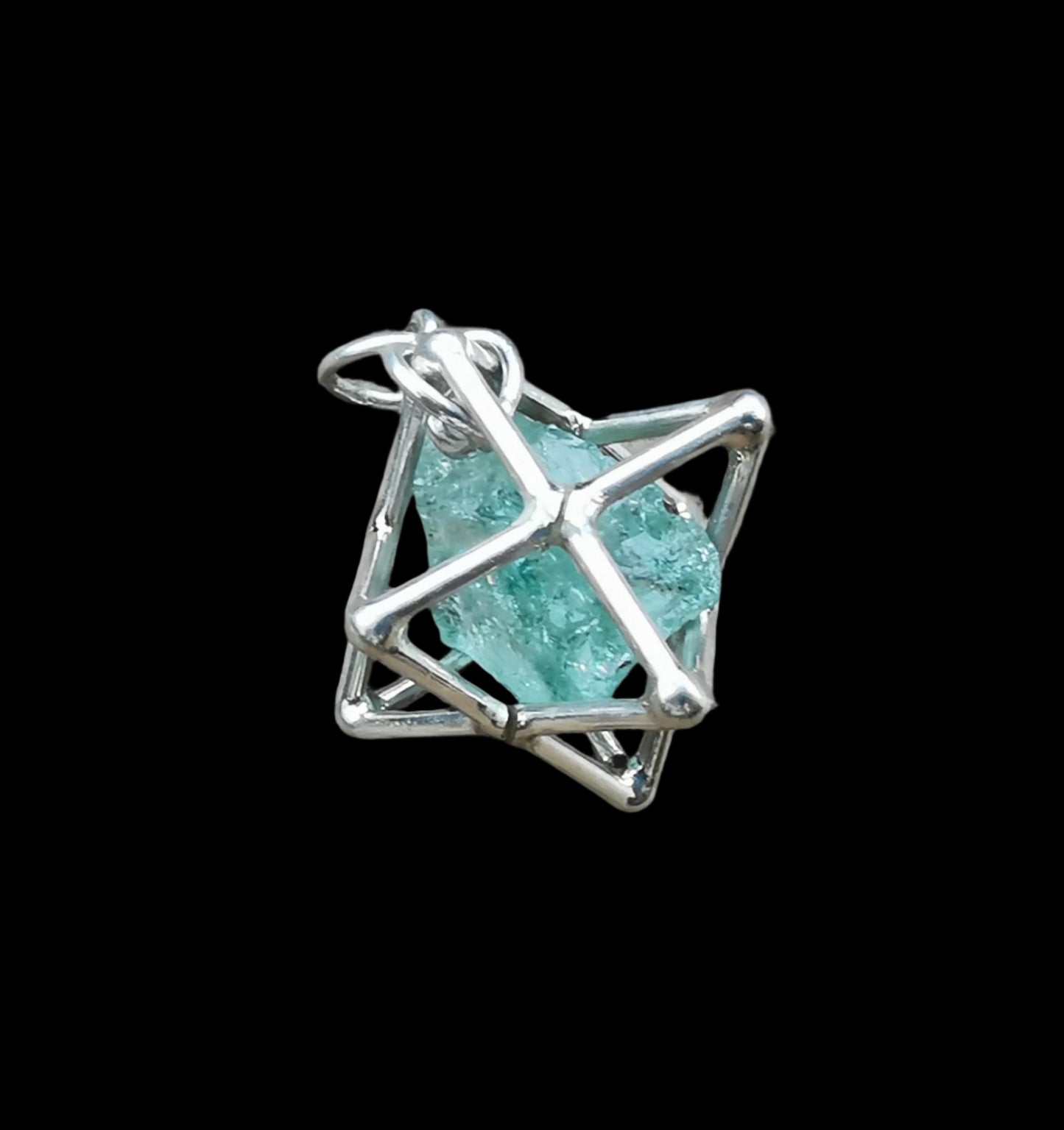 Ref.SP0283 - Star Tetrahedron w/ crystal [aquamarine]