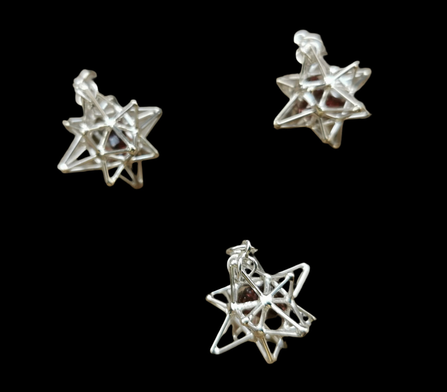 Ref.SP0302 - Heart Star w/ gemstone [garnet]