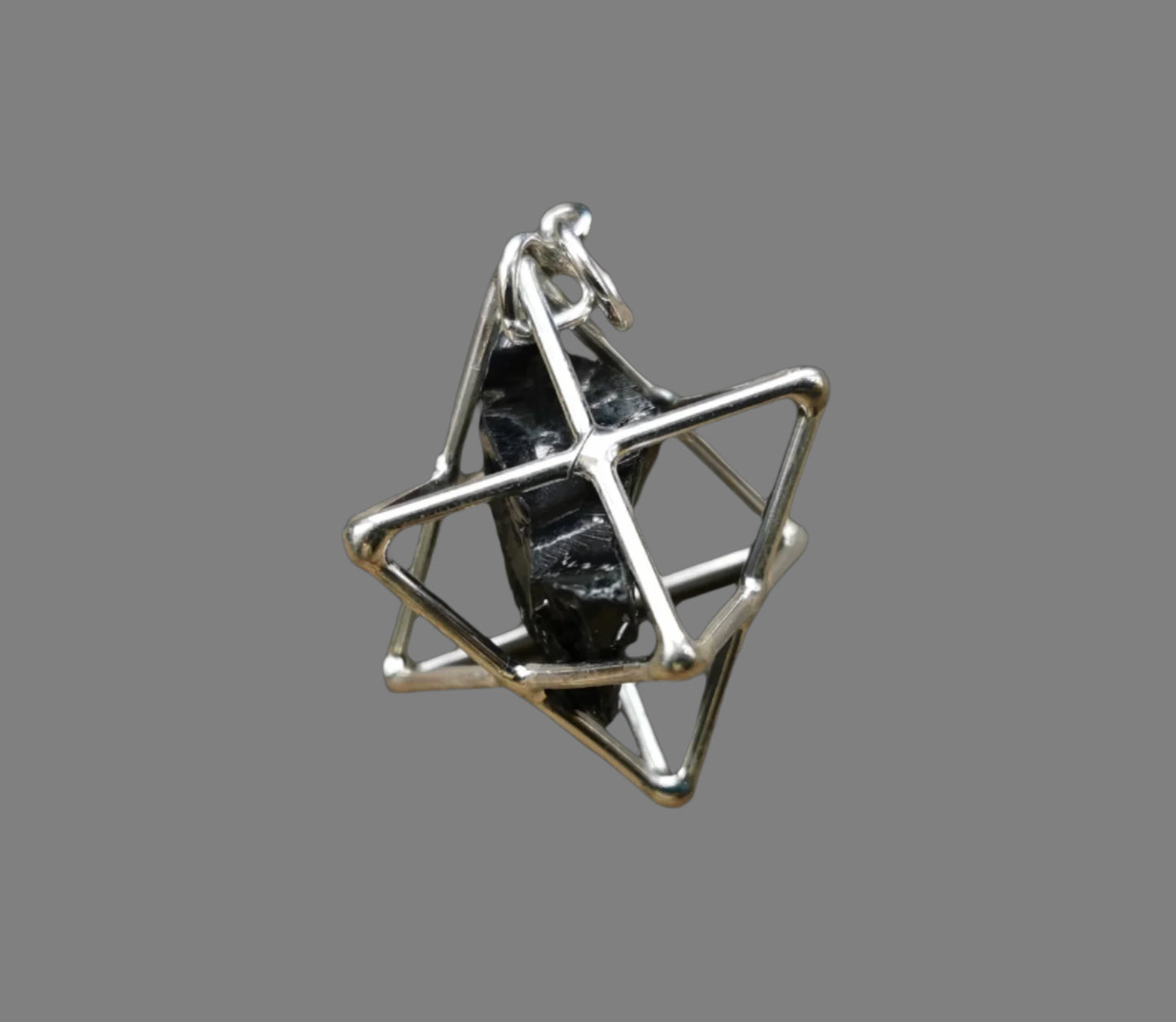 Ref.SP0305 - Star Tetrahedron w/ crystal [shungite]