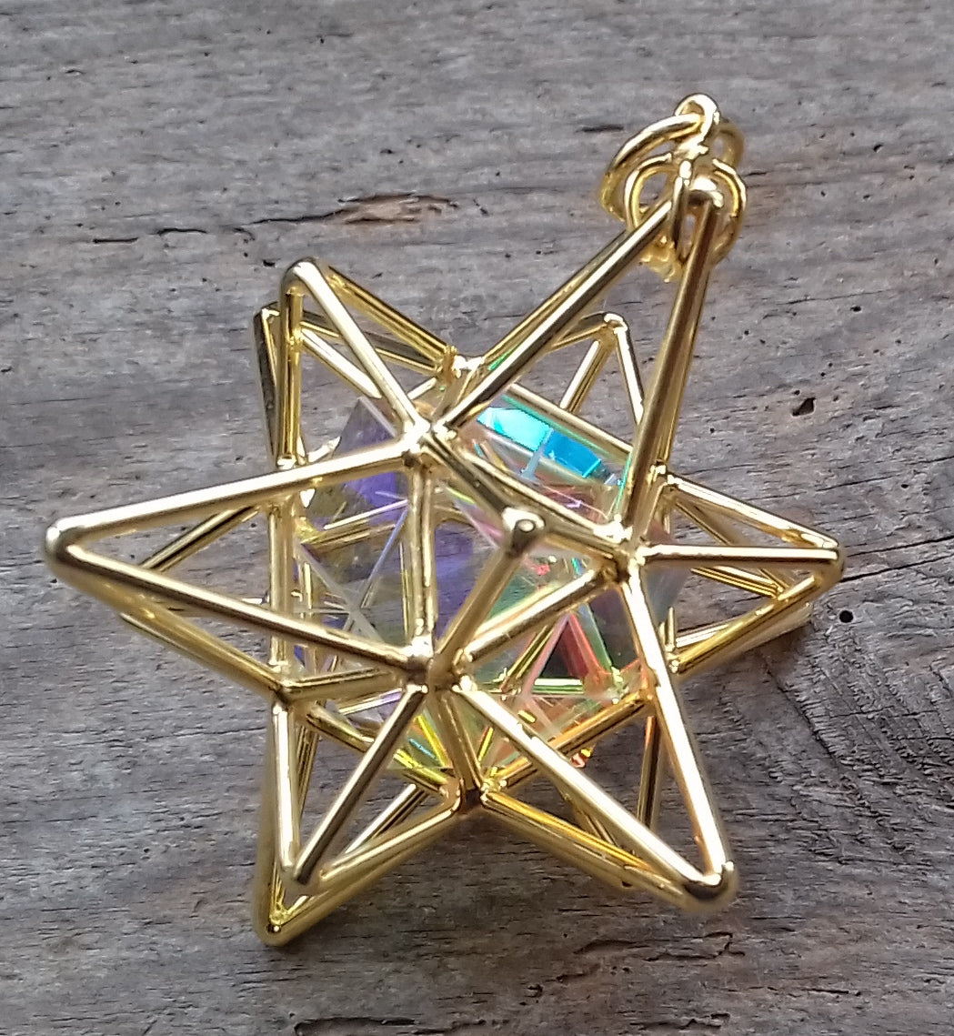 Ref.SP0176 - Heart Star w/dichroic cube crystal