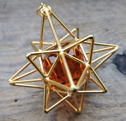 Ref.SP0248 - Heart Star w/ crystal [citrine]