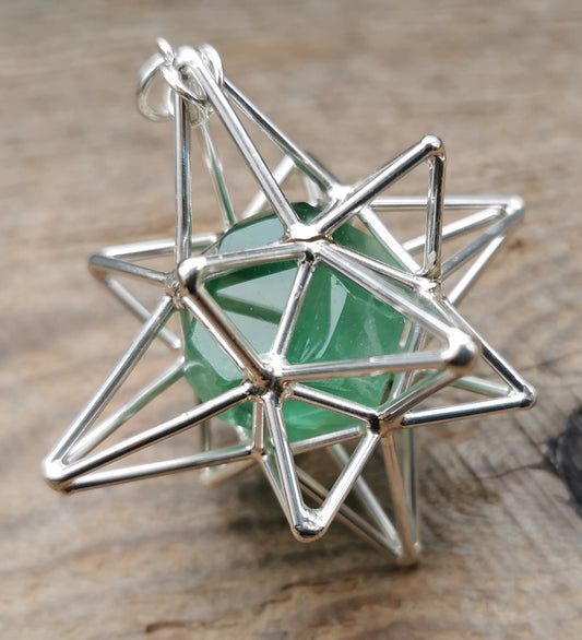 Ref.SP0255 - Heart Star w/ crystal [fluorite]