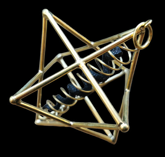 Ref.ST0082 - Star Tetrahedron w/dna helix & wood snake