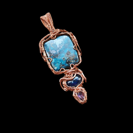 Ref.WW0064 - Azurite/Kyanite/amethyst