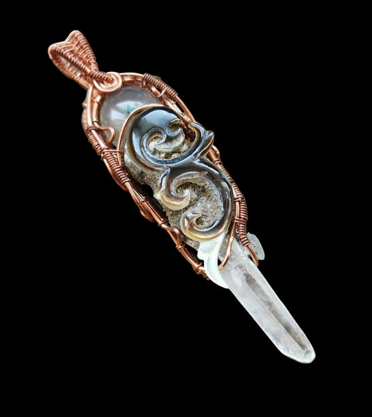 Ref.WW0117 - Rose quartz, laser quartz, mother of pearl