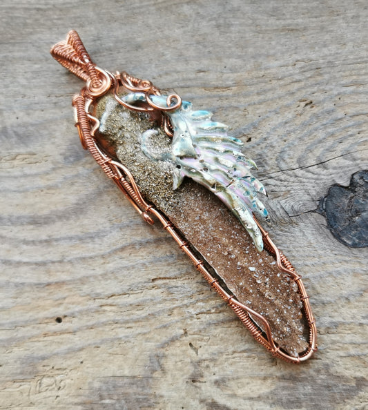 Ref.WW0119 - Javanese petrified wood, abalone shell, gemstones